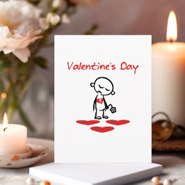 Valentine's Day Broken Heart Man Color Postkarte