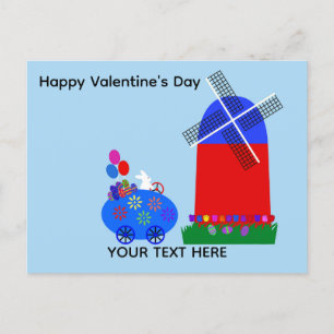 Valentine's Day Bunny Egg Car #4 Postkarte