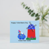 Valentine's Day Bunny Egg Car #4 Postkarte (Stehend Vorderseite)