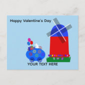 Valentine's Day Bunny Egg Car #4 Postkarte (Vorderseite)