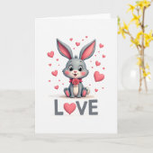 Valentines Day Bunny Love Card Karte (Gelbe Blume)