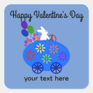 Valentine's Day Bunny Riding Egg Auto #2 Stickers