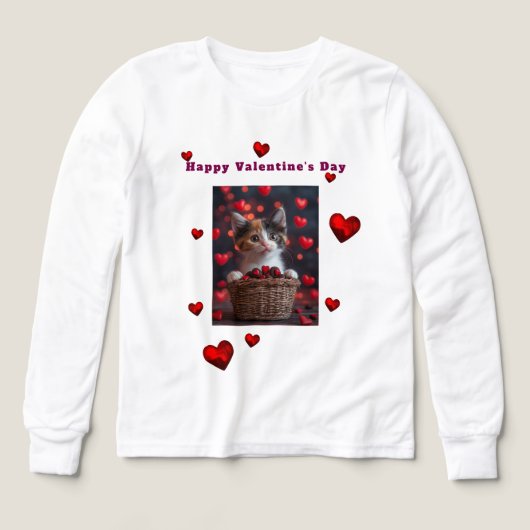 Valentine's Day Calico Kitten Red Hearts Candy (Design Vorderseite)