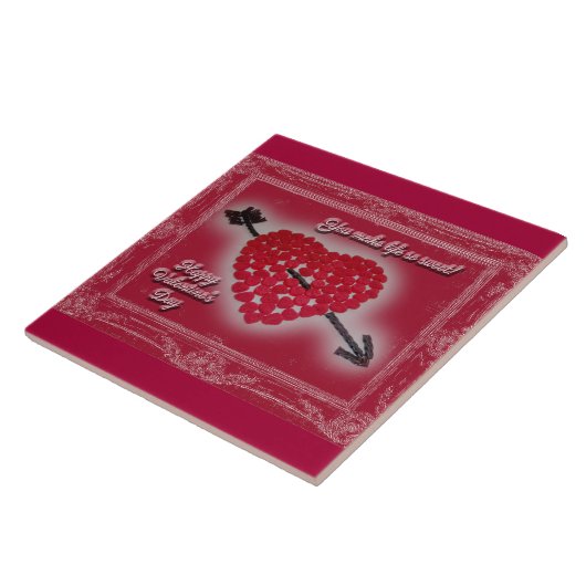 Valentine's Day Candy Heart Gruß Fliese (Seite)