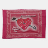 Valentine's Day Candy Heart Gruß Handtuch (Horizontal)