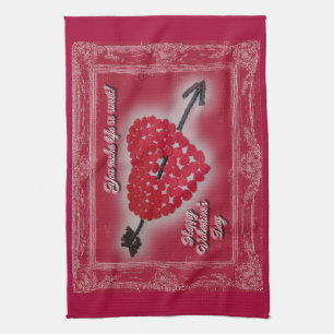 Valentine's Day Candy Heart Gruß Handtuch