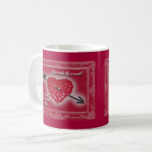 Valentine's Day Candy Heart Gruß Kaffeetasse (Vorderseite Links)