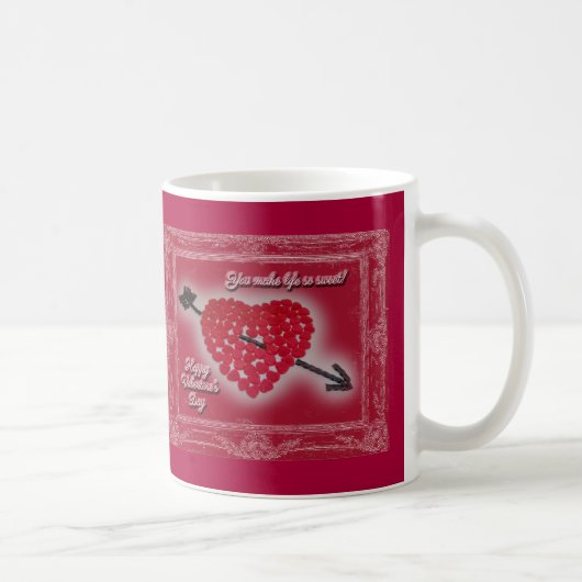 Valentine's Day Candy Heart Gruß Kaffeetasse (Rechts)