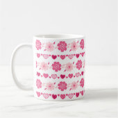 Valentine's Day Candy Hearts Blume Muster Kaffeetasse (Links)