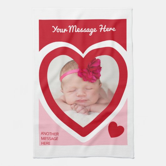 Valentine's Day Candy Hearts Box Custom Foto Geschirrtuch (Vertikal)