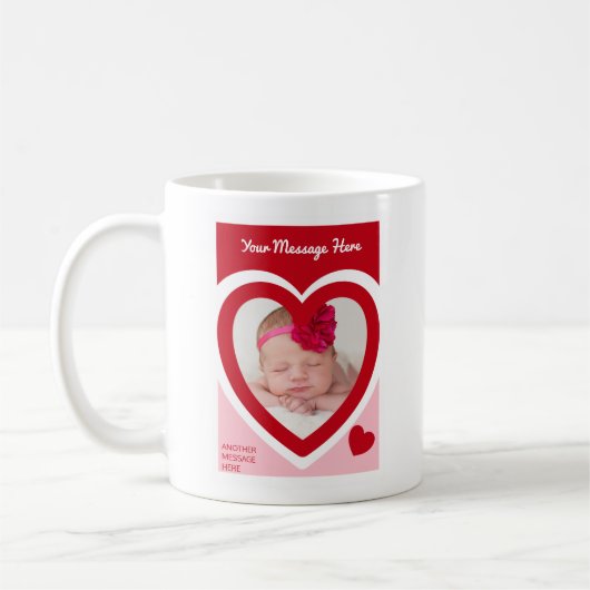 Valentine's Day Candy Hearts Box Custom Foto Kaffeetasse (Links)