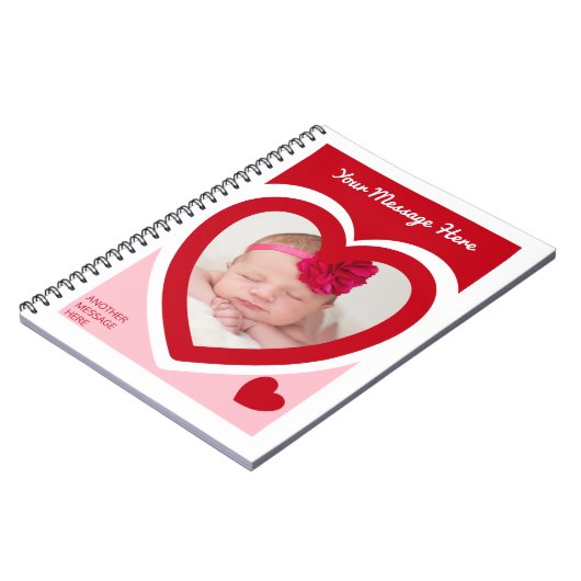 Valentine's Day Candy Hearts Box Custom Foto Notizblock (Linke Seite)