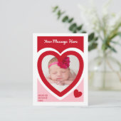 Valentine's Day Candy Hearts Box Custom Foto Postkarte (Stehend Vorderseite)