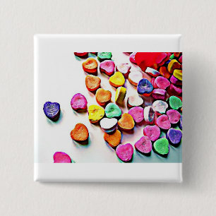 Valentine's Day Candy Hearts Button