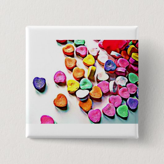 Valentine's Day Candy Hearts Button (Vorderseite)