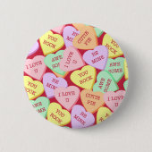 Valentine's Day Candy Hearts Button (Vorderseite)