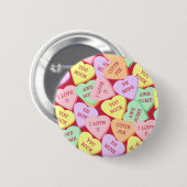 Valentine's Day Candy Hearts Button (Vorne & Hinten)