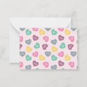 Valentine's Day Candy Hearts Design Mitteilungskarte (Rückseite)