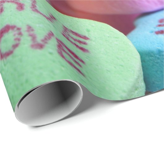 Valentine's Day Candy Hearts Geschenkpapier (Rolleneckpunkt)
