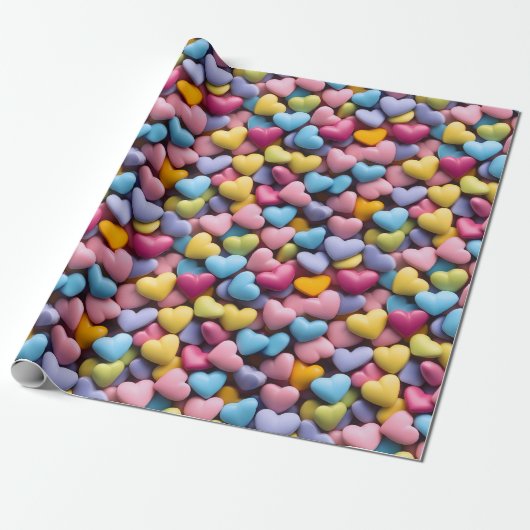 Valentine's Day Candy Hearts Geschenkpapier (Ungerollt)