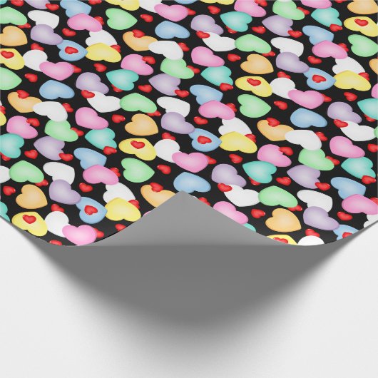 Valentine's Day Candy Hearts Muster Geschenkpapier (Ecke)
