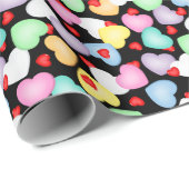 Valentine's Day Candy Hearts Muster Geschenkpapier (Rolleneckpunkt)