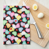 Valentine's Day Candy Hearts Muster Geschirrtuch (Viertel Falte)