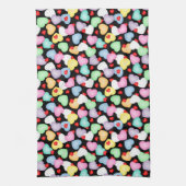 Valentine's Day Candy Hearts Muster Geschirrtuch (Vertikal)