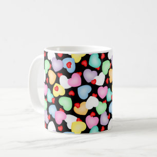 Valentine's Day Candy Hearts Muster Kaffeetasse