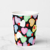 Valentine's Day Candy Hearts Muster Pappbecher (Rechts)