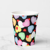Valentine's Day Candy Hearts Muster Pappbecher (Vorderseite)