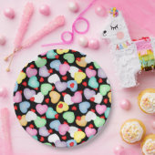 Valentine's Day Candy Hearts Muster Pappteller (Party)