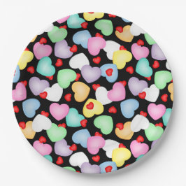 Valentine's Day Candy Hearts Muster Pappteller