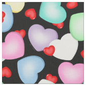 Valentine's Day Candy Hearts Muster Stoff (Nahaufnahme)