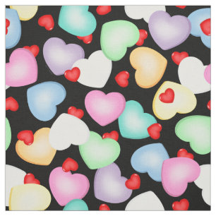 Valentine's Day Candy Hearts Muster Stoff