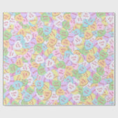 Valentine's Day Candy Hearts Niedliches Muster Geschenkpapier (Flach)