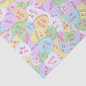 Valentine's Day Candy Hearts Niedliches Muster Seidenpapier (Detail)
