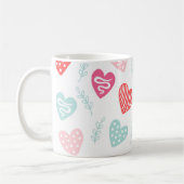 Valentine's Day Candy Hearts Red Pink Muster Kaffeetasse (Links)