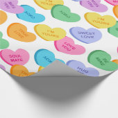 Valentine's Day Candy Hearts Wrapping Paper Geschenkpapier (Ecke)