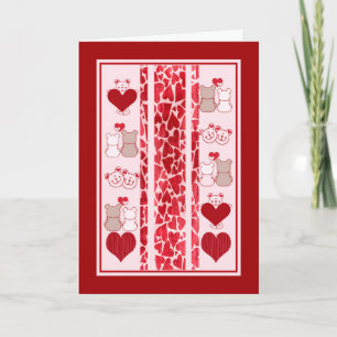 Valentine's Day Card, Bear Hugs & Kisses Feiertagskarte