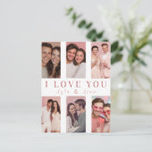 Valentine's Day Card Custom Couple Collage Photos Postkarte (Stehend Vorderseite)
