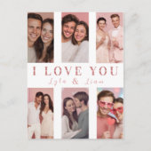 Valentine's Day Card Custom Couple Collage Photos Postkarte (Vorderseite)
