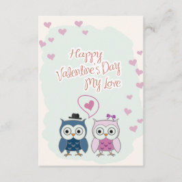 Valentine's Day Card Cute Owns Couple Einladung