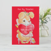 Valentine's Day Card for a Good Teacher Feiertagskarte (Stehend Vorderseite)