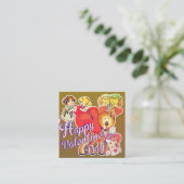 Valentine's Day Card for Classmates  Quadratische Visitenkarte (Stehend Vorderseite)