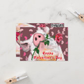 Valentine's Day Card Gentleman Pig QR Code Wish Karte (Vorderseite/Rückseite Beispiel)