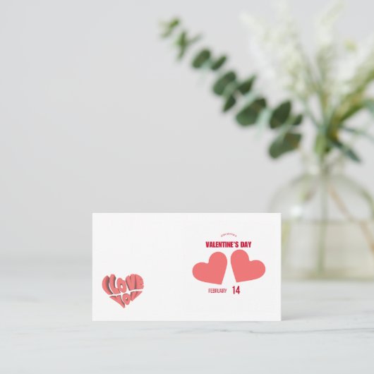 Valentine's Day card – Heartfelt & Elegant Visitenkarte (Stehend Vorderseite)