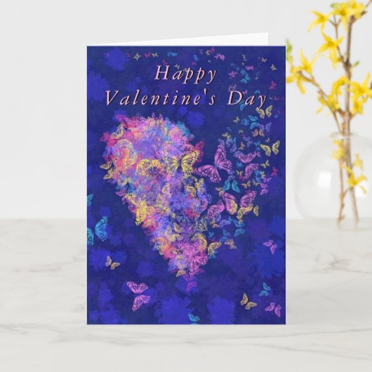 Valentine's Day Card Schmetterling Herz Liebe Karte (Gelbe Blume)