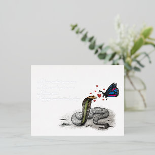 Valentine's Day Card - Snake and Butterfly love Folien Feiertagspostkarte