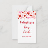 Valentine's Day Cards mit roten und rosa Herzen Mitteilungskarte (Vorderseite)